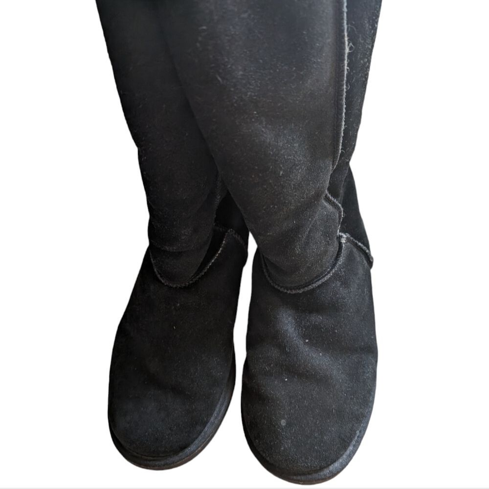 Emu Wool Black Suede Tall‎ Winter Boots Size 10